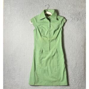 Dianyali Dress Womens XL Green Collared Cap Sleeve‎ Dress Casual Career